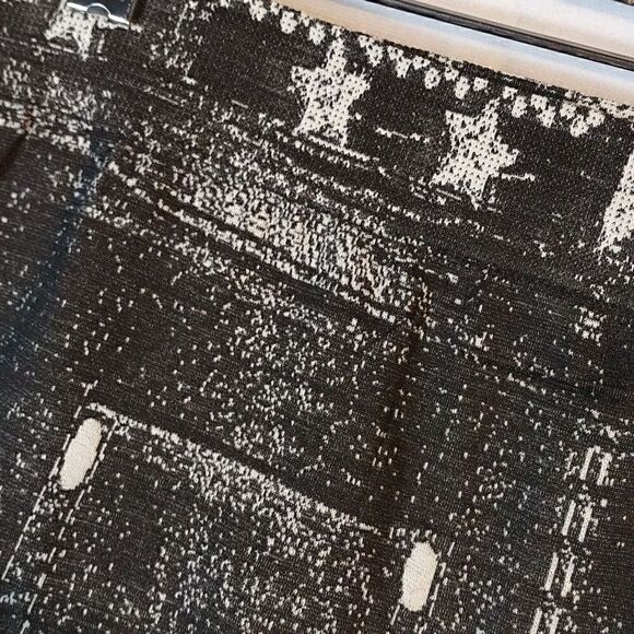 Black Faux Denim Stretch Women's Skirts - Picture 4 of 5